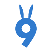 9 friendly white rabbits's Logo