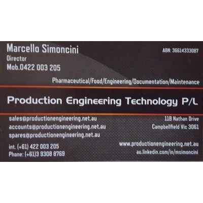 Production Engineering Technology P/L's Logo