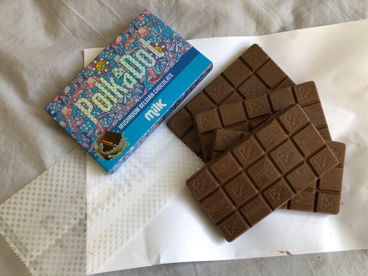 Product: PolkaDot Mushroom Chocolate Bars