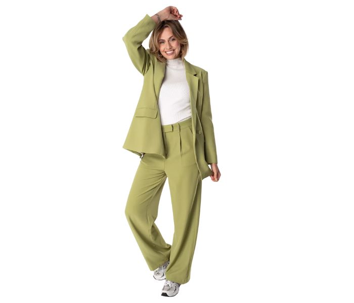 Product: Sophisticated White And Green Office Wear