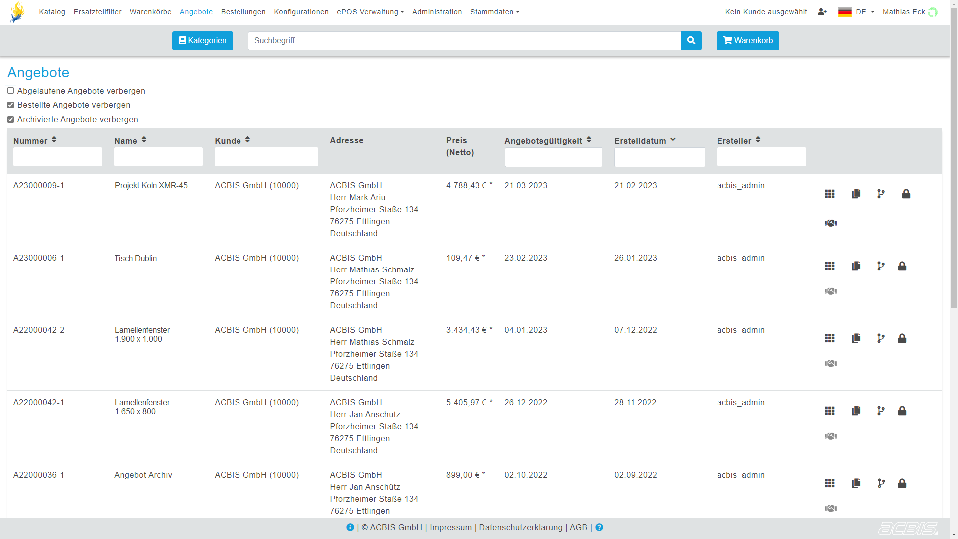 Product: PROMETHEUS eBusiness / B2B-Portal