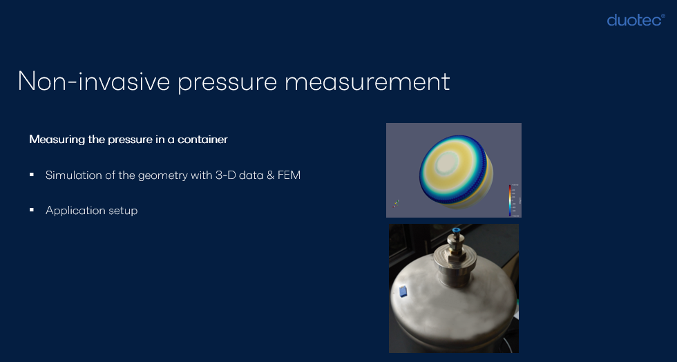 UseCase: NON ivasive pressure mesurement in container