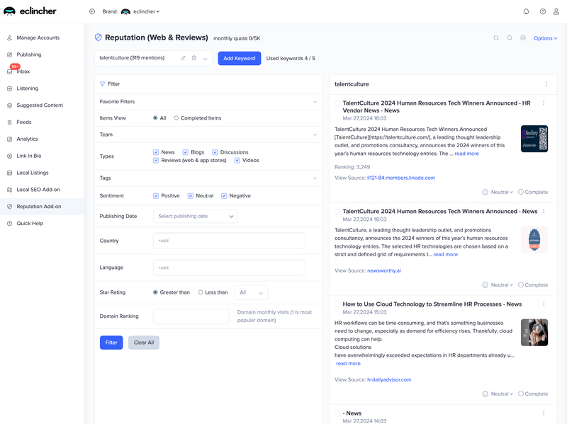 UseCase: Reputation management