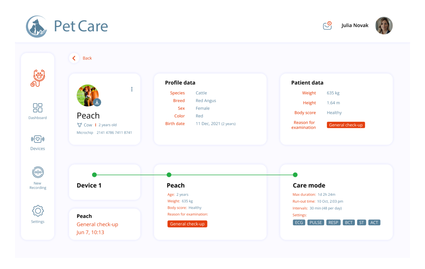 UseCase: A platform for vital farm animals signs monitoring